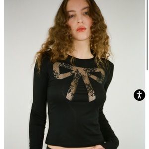 Sandy Liang Dotting Top in Black